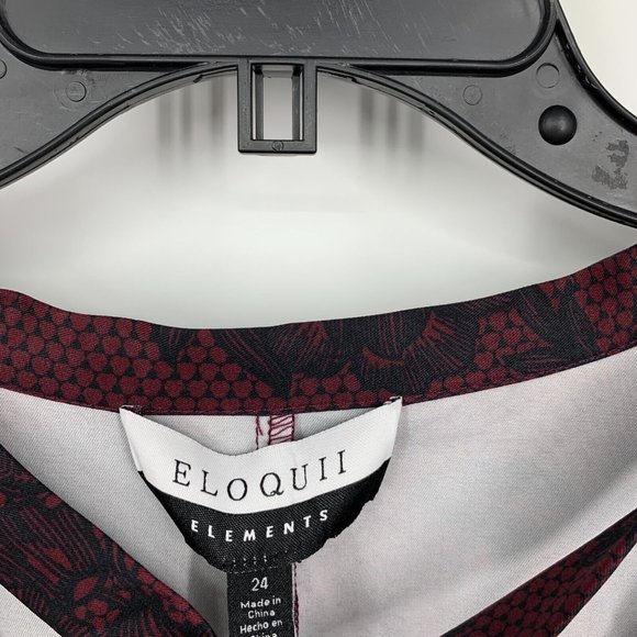 Eloquii Dress Tie Neck Midi Flounce Floral Print - Picture 7 of 14